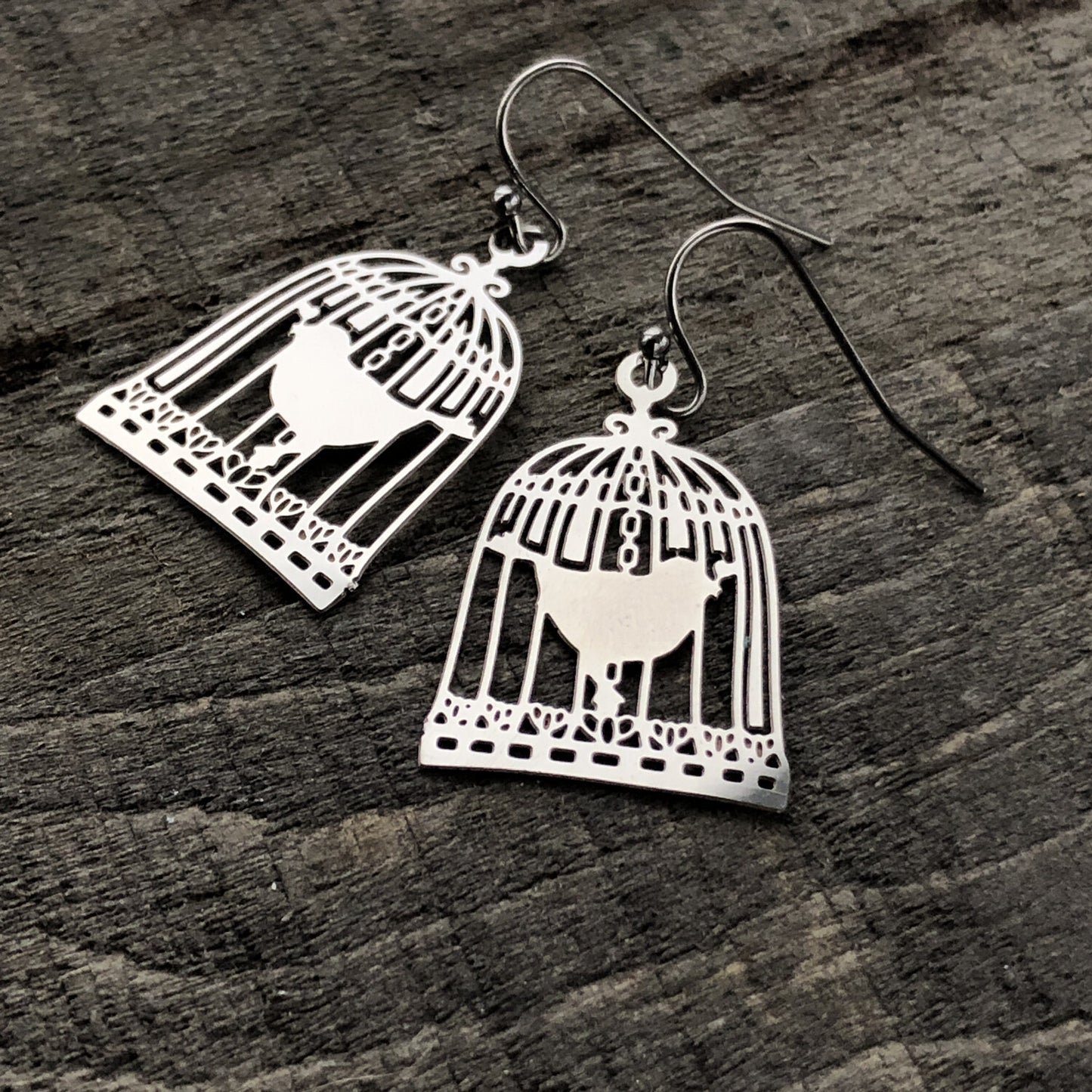 Birdcage Earrings – Stainless Steel, French Hook, Lightweight