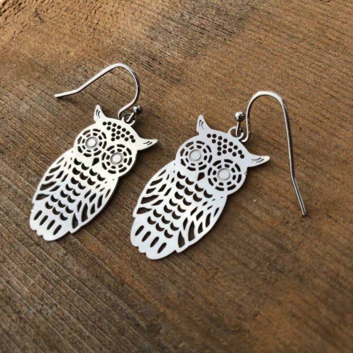 Owl Filigree Earrings - Owlet Pair