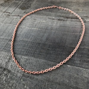 Textured Copper Necklace Chain with Artisan Clasp, Custom Length Petite Etched Chain