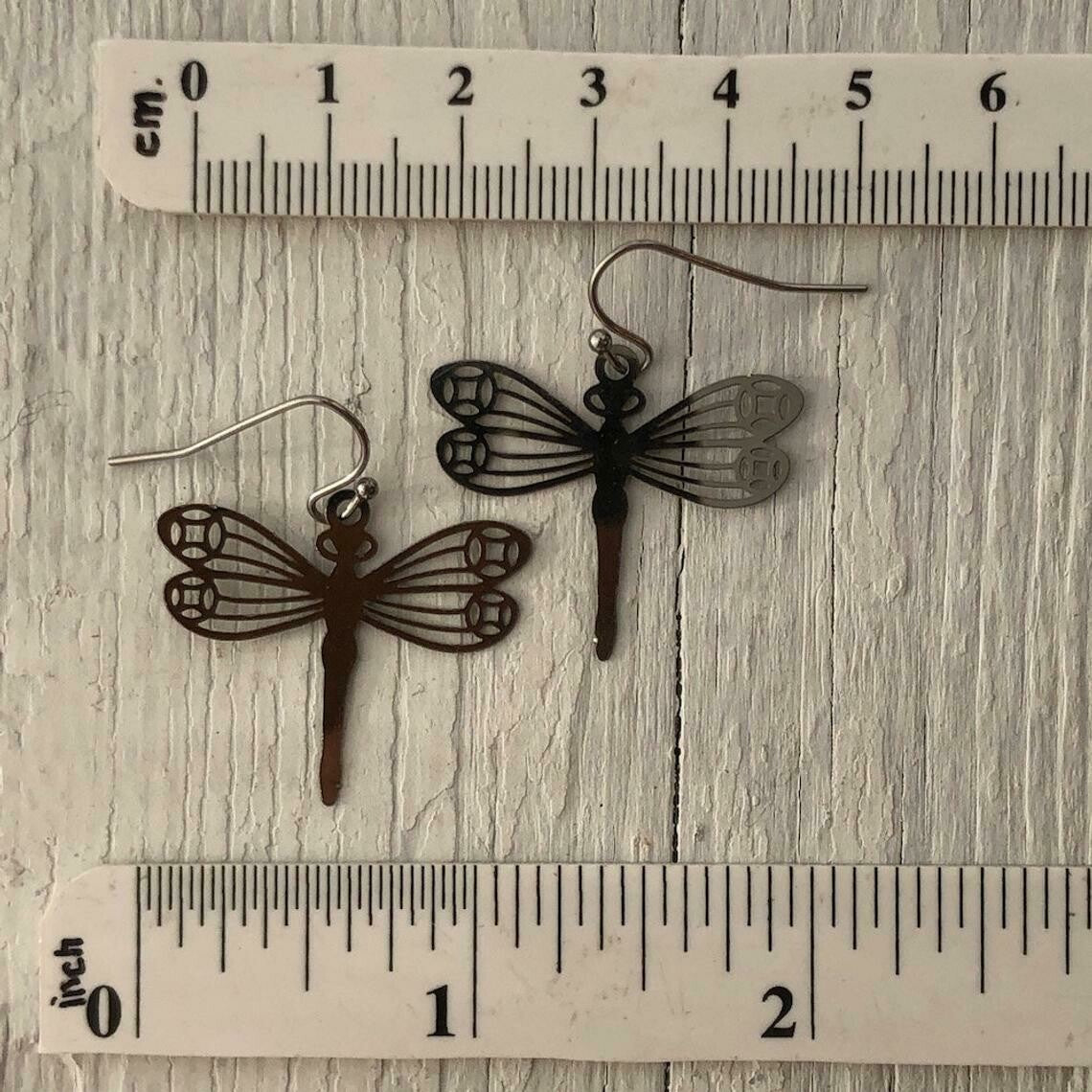 Filigree Dragonfly Earrings – Lightweight Cutout Design