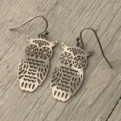 Owl Filigree Earrings - Owlet Pair