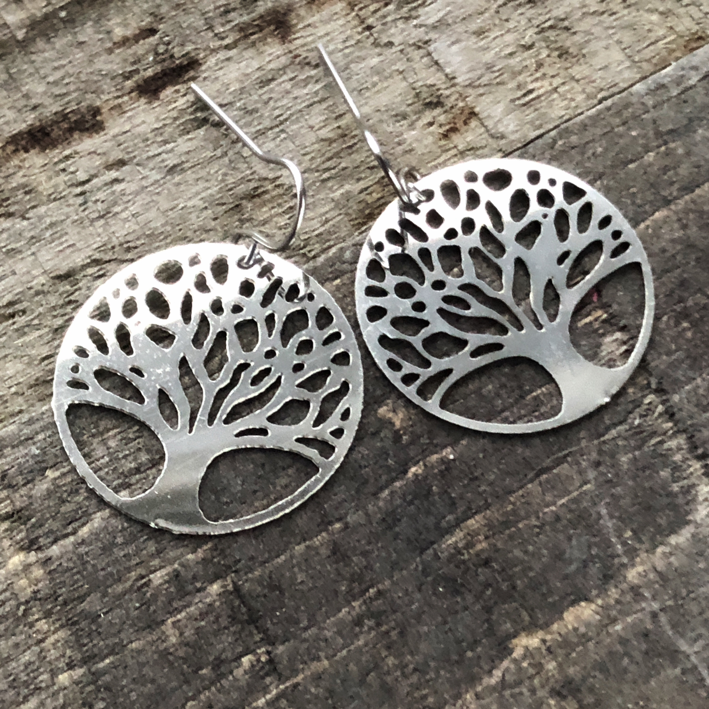 Tree of Life Filigree Earrings with French hooks, Stainless Steel