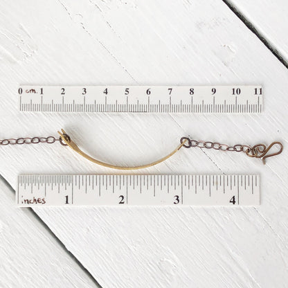Brass Arrow Bracelet with Adjustable Chain – Solid Bare Brass, Handmade