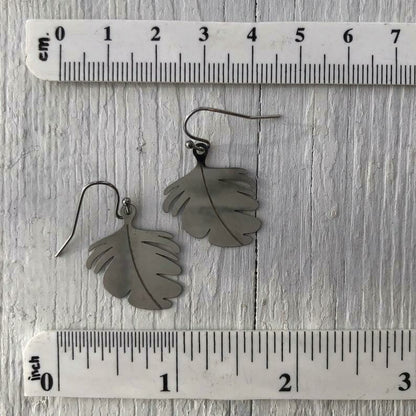 Feathers or Monstera Leaves Earrings
