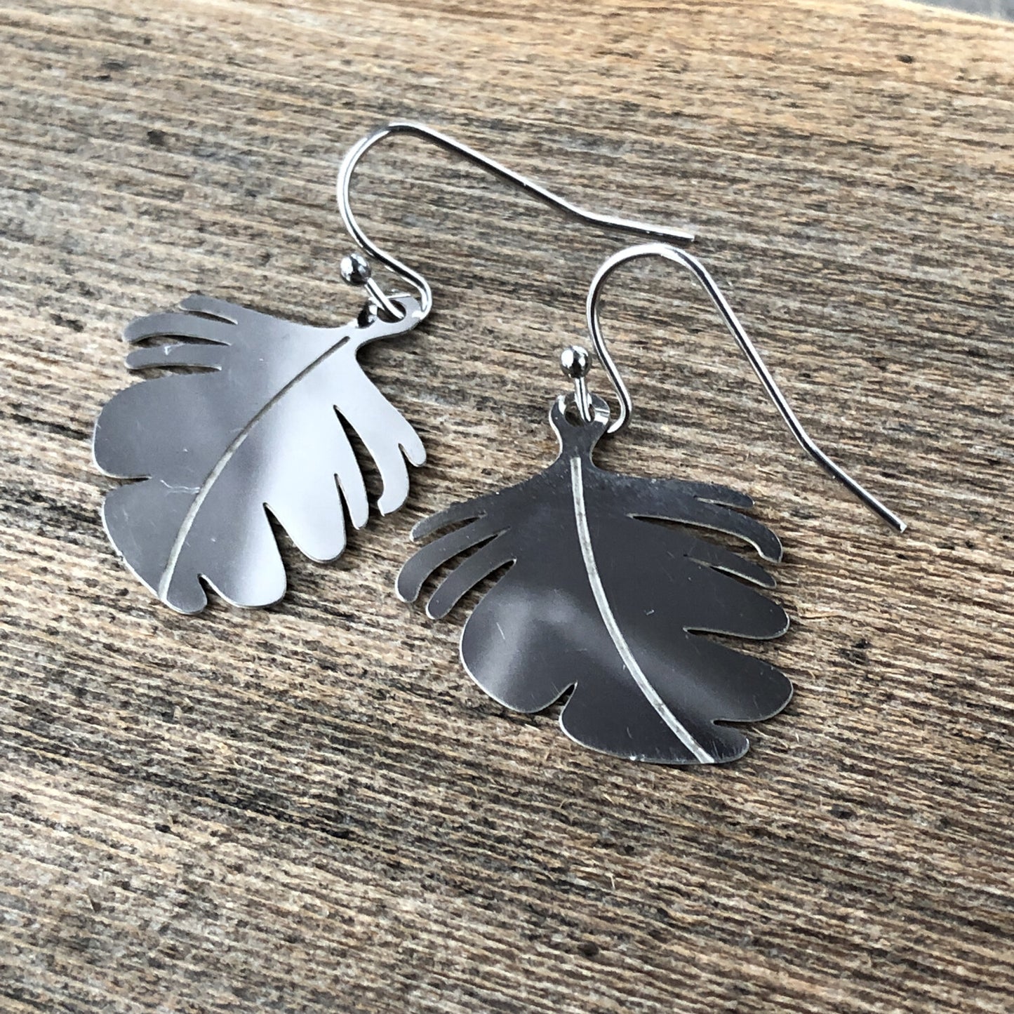 Feathers or Monstera Leaves Earrings