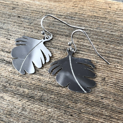 Feathers or Monstera Leaves Earrings
