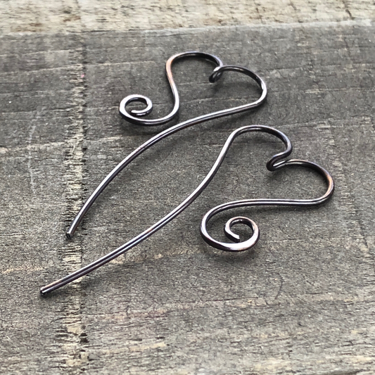 Heart Copper Wire Pull-through Threader Earrings