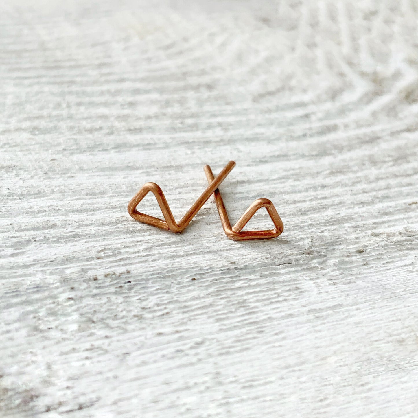 Copper Triangle Studs
