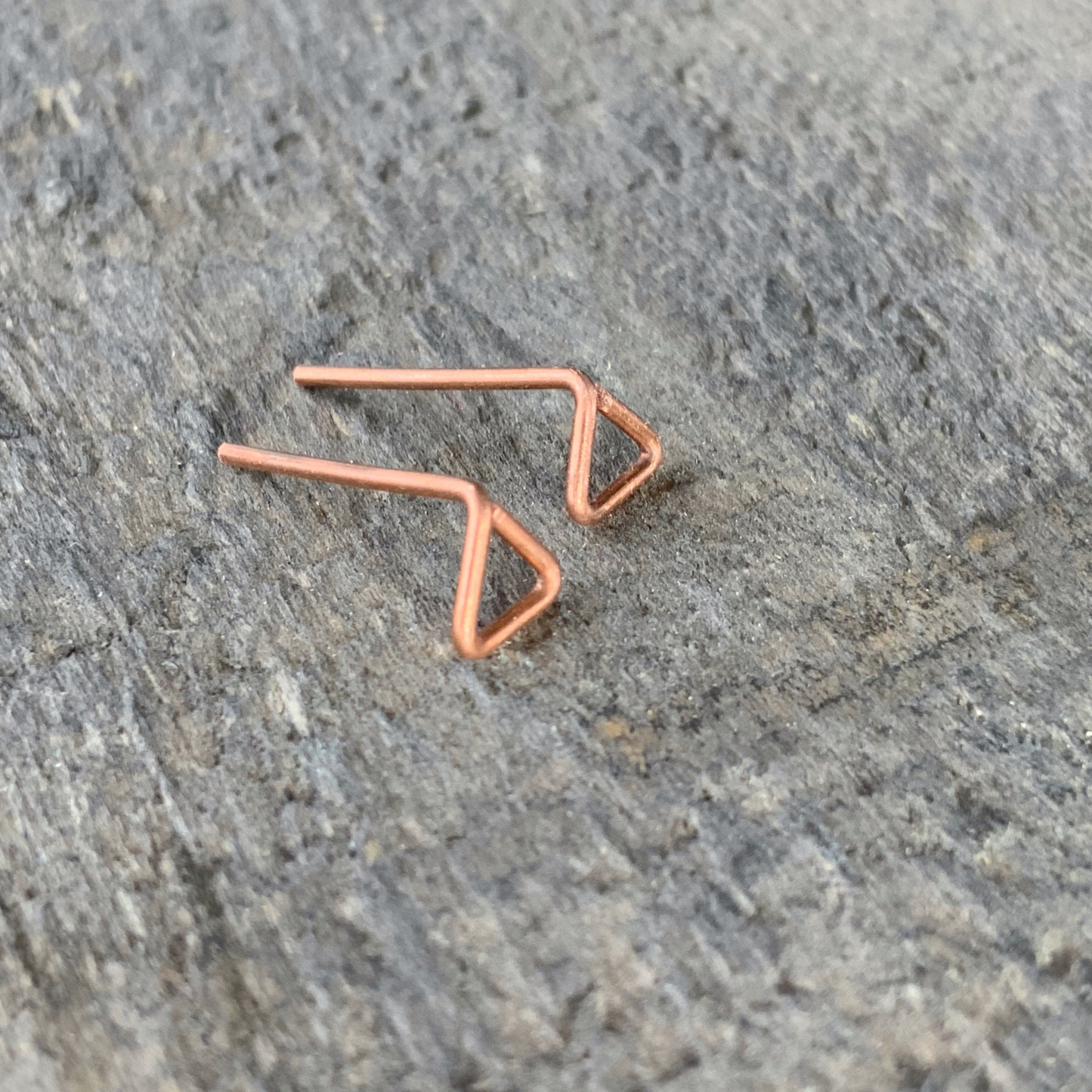 Copper Triangle Studs