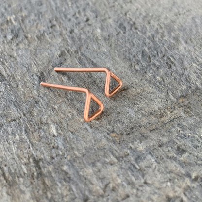 Copper Triangle Studs