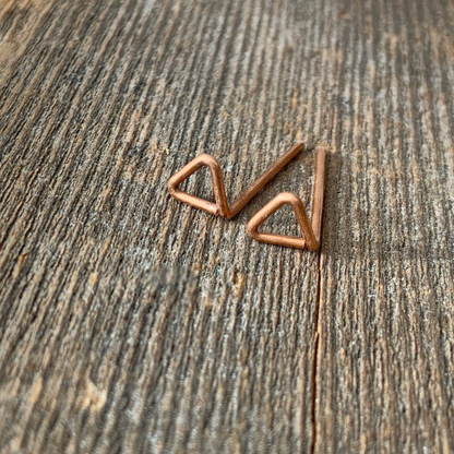 Copper Triangle Studs