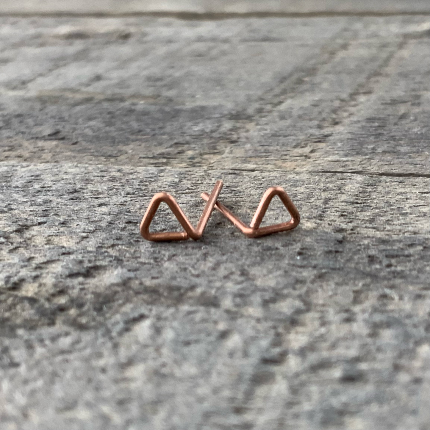 Copper Triangle Studs