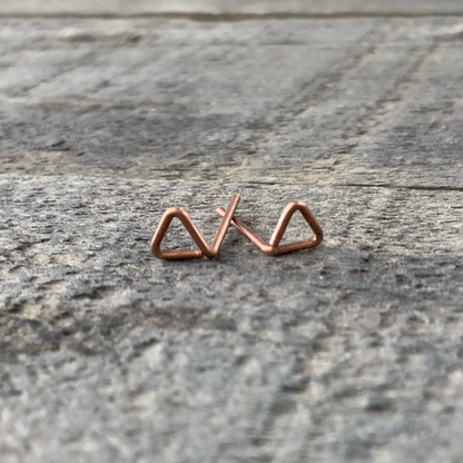 Copper Triangle Studs