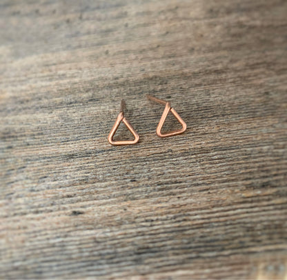 Copper Triangle Studs
