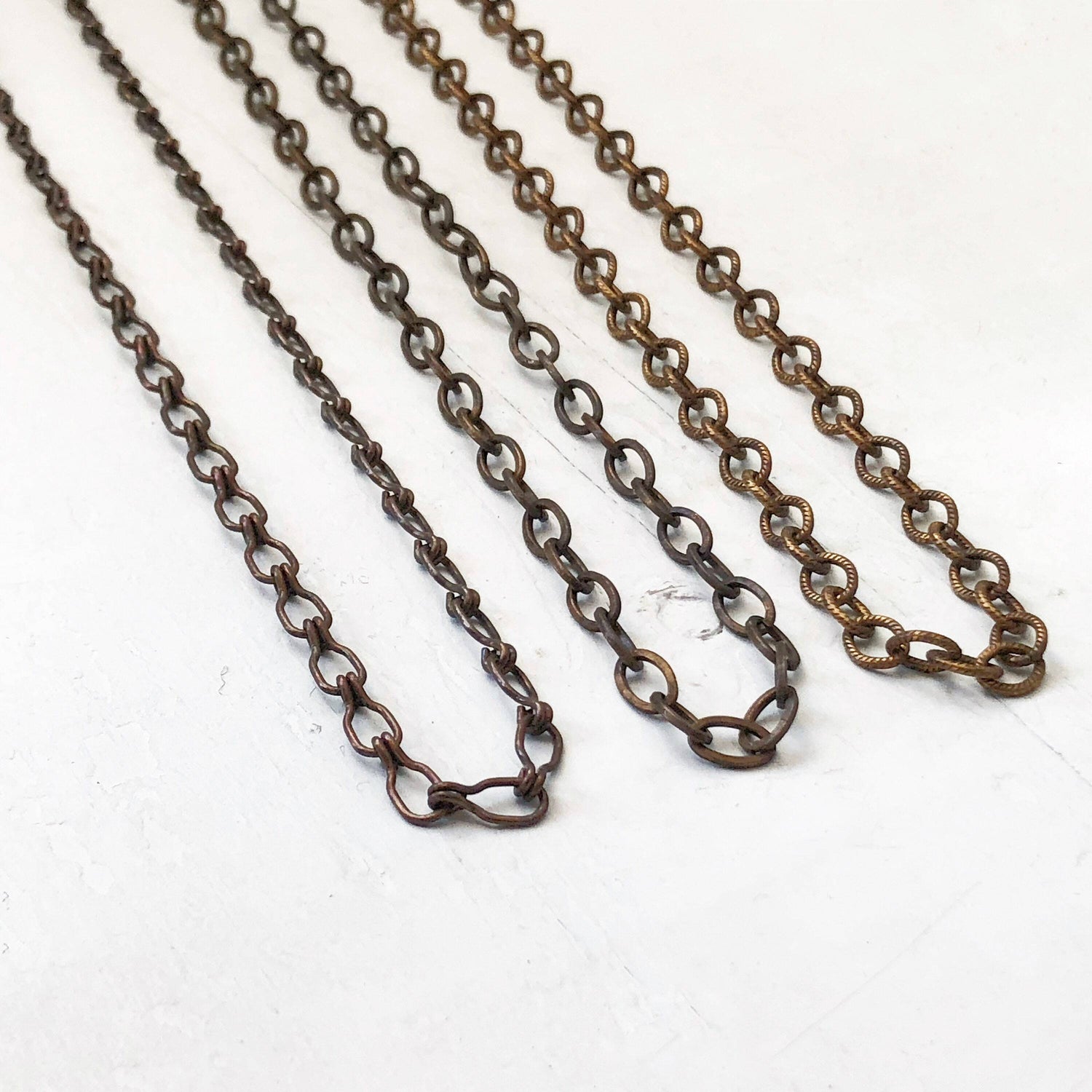 Necklace Chain Antiqued Solid Brass, Your choice Custom Cable Chain with Artisan Clasp, Adjustable
