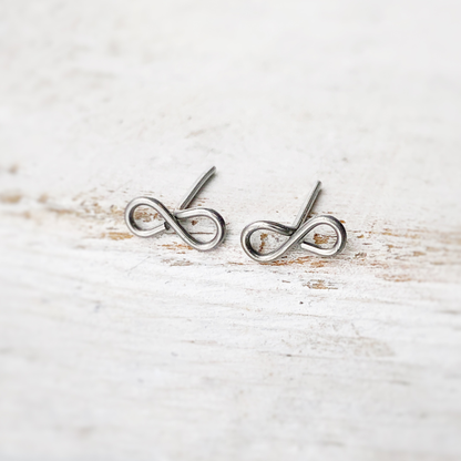 Infinity Studs, Stainless Steel