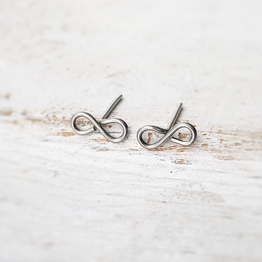 Infinity Studs, Stainless Steel