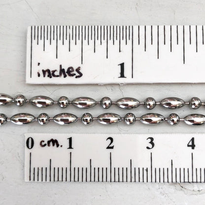 Stainless Steel 3.2mm Ball-bar Chain Necklace – Silver Alternative with Connector