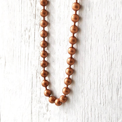 4.5mm Solid Copper Ball Chain Necklace with End Connector – Custom Length