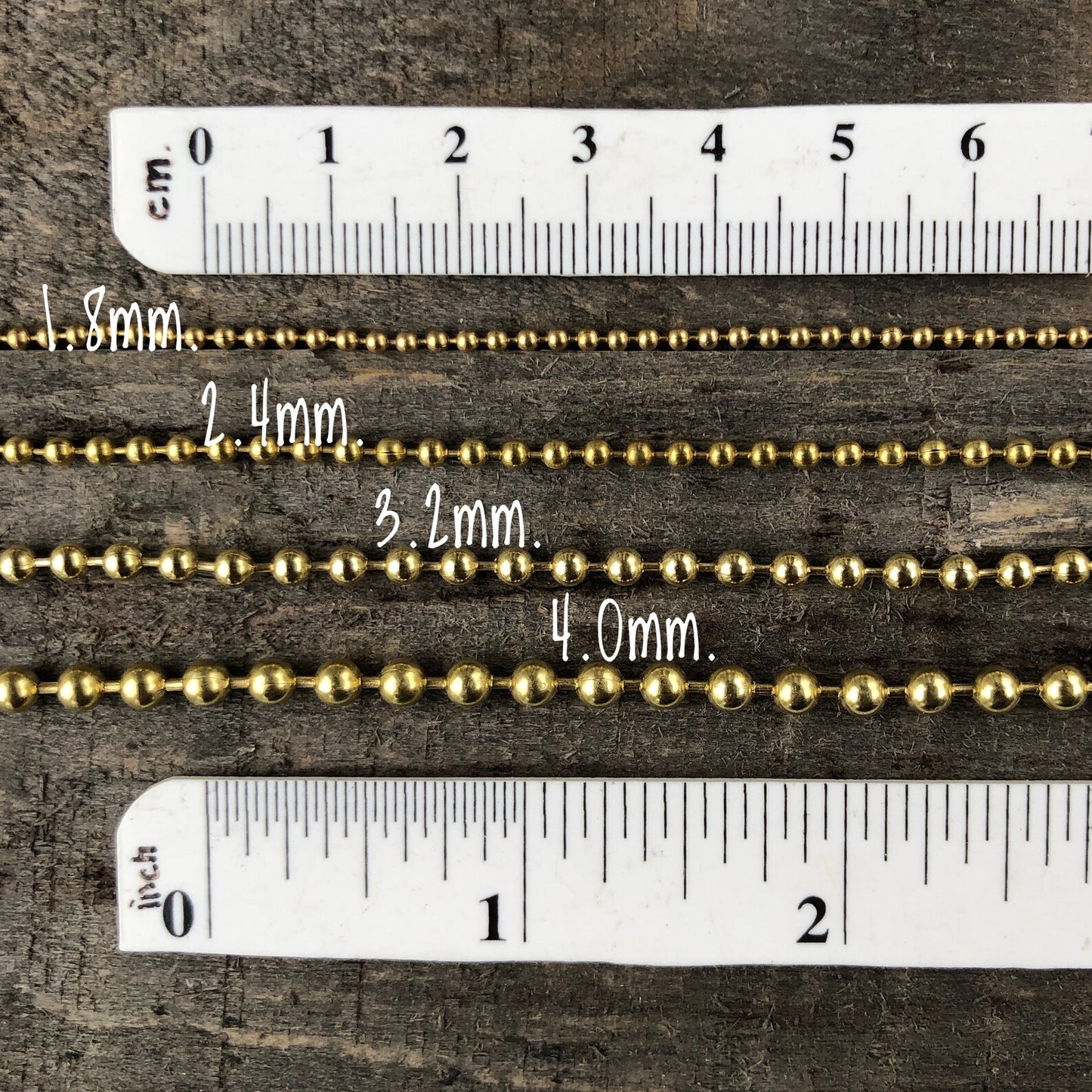 2.4mm Solid Brass Ball Chain Necklace with Connector – Custom Length