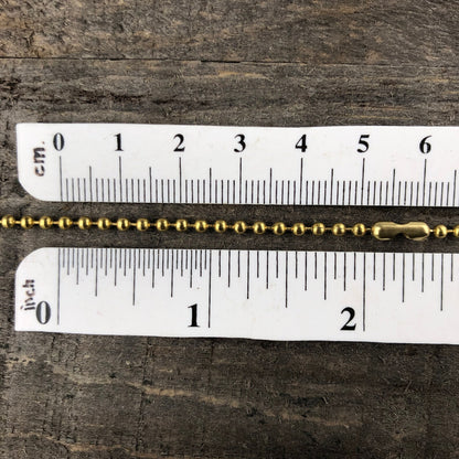 2.4mm Solid Brass Ball Chain Necklace with Connector – Custom Length