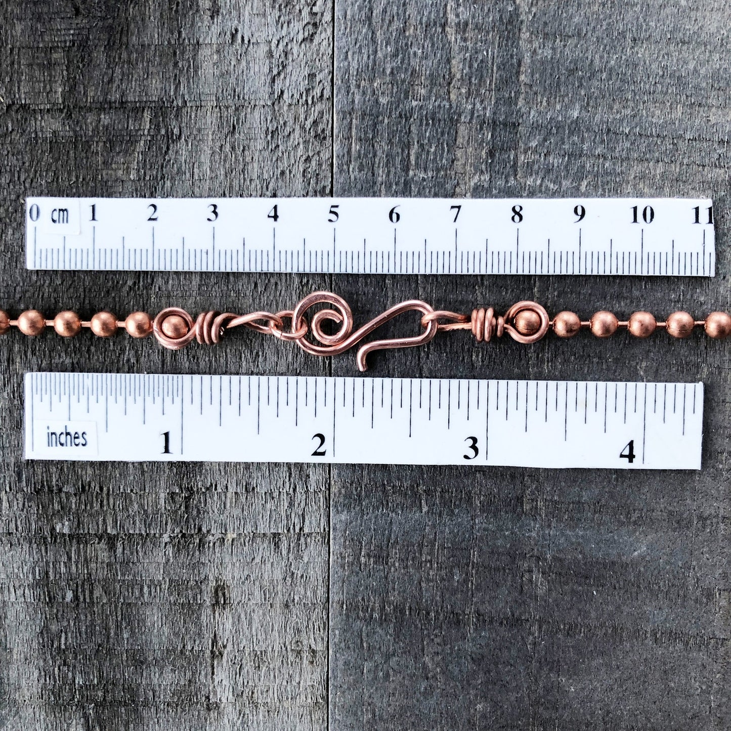 Large 4.5mm Copper Ball Chain Necklace with Artisan Clasp – Custom Length