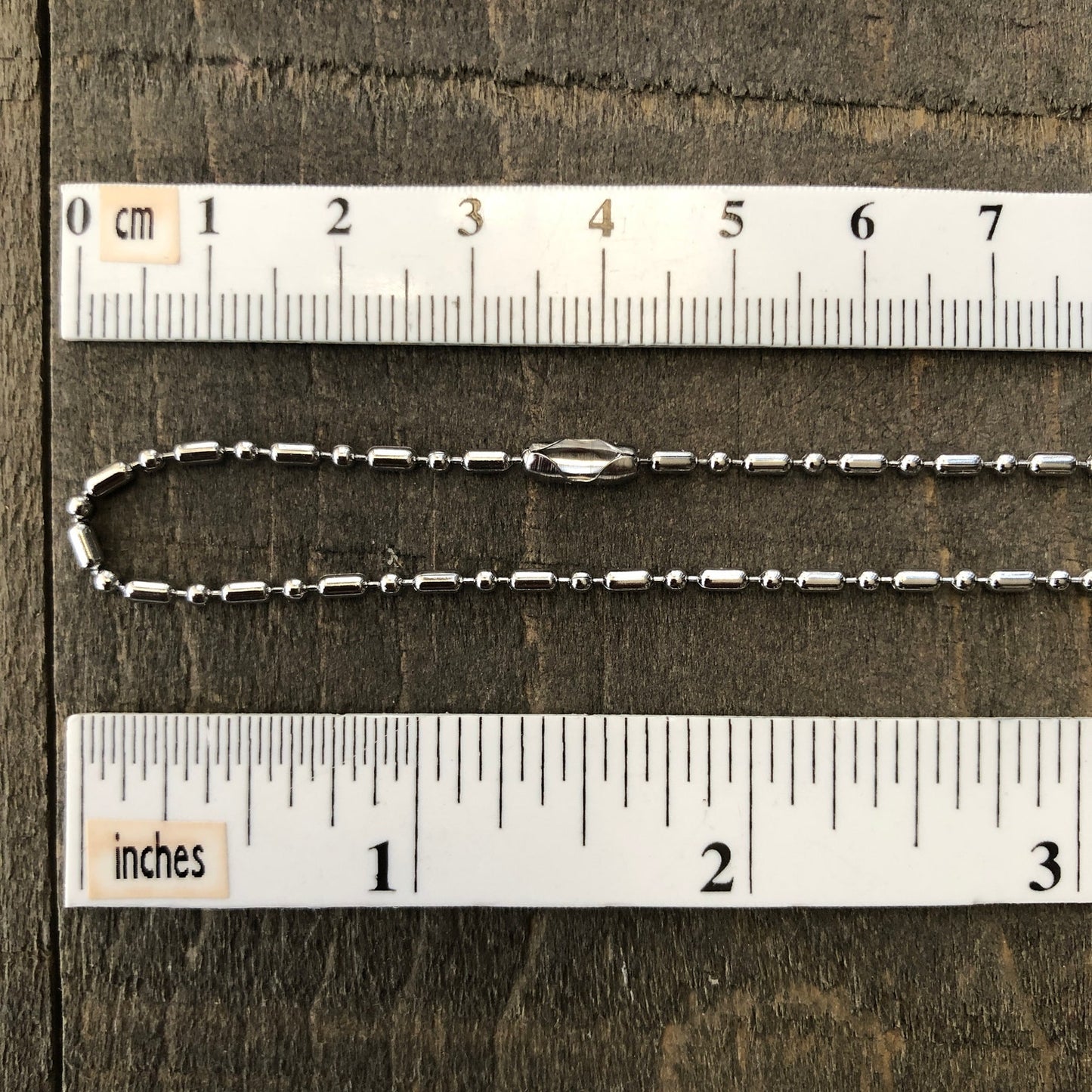 2mm Stainless Steel Ball-Bar Chain Necklace – Shiny Silver-Alternative with Connector
