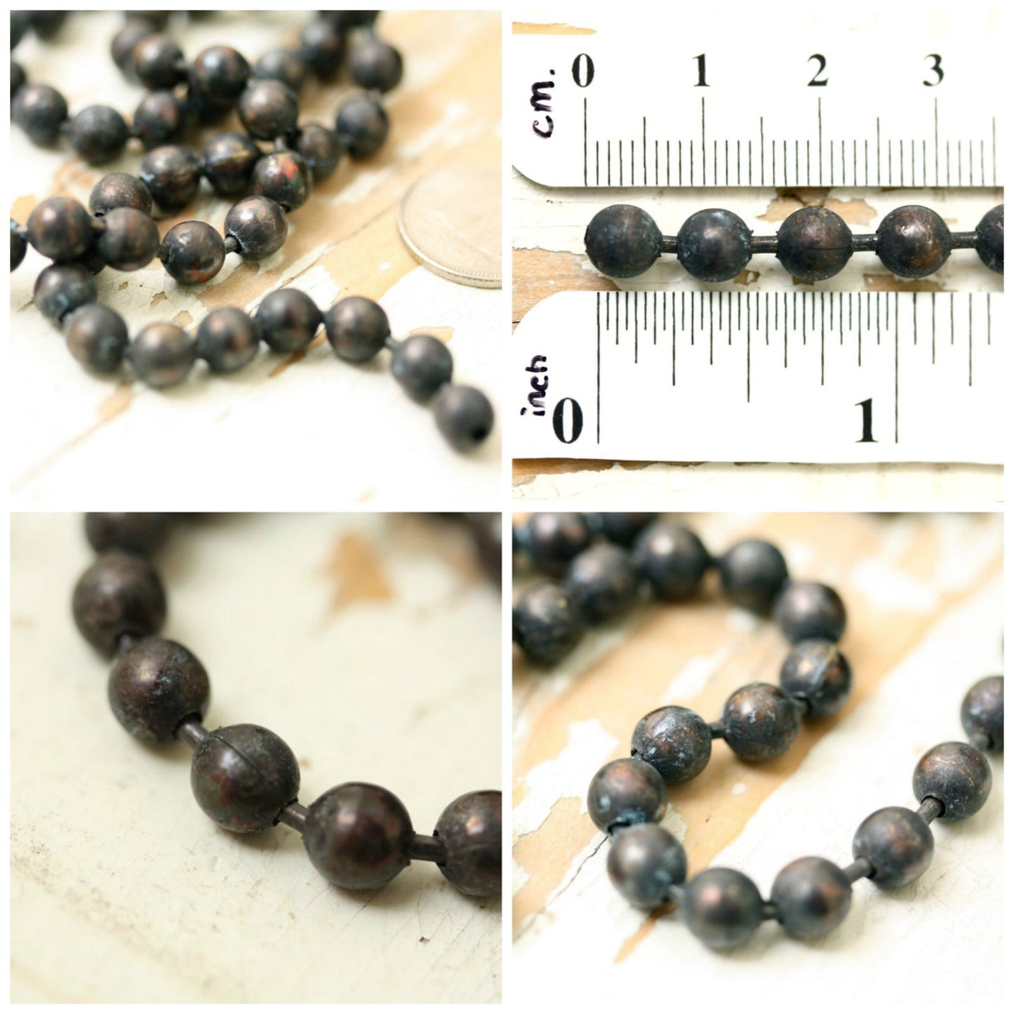 6mm Large Solid Brass Ball Chain Necklace – Chunky Antiqued Patina, Custom Length