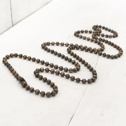 4mm Large Ball Chain Necklace – Antiqued Solid Brass with End Connector, Custom Length