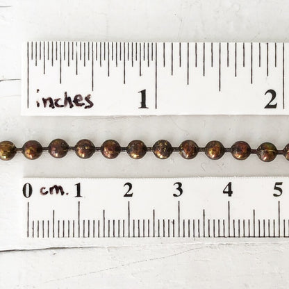 4mm Large Ball Chain Necklace – Antiqued Solid Brass with End Connector, Custom Length