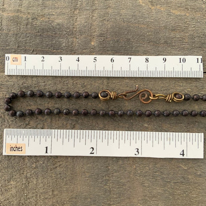 Patina 4mm Brass Ball Chain Necklace – Handmade Artisan Clasp, Custom Length