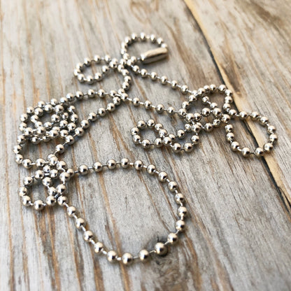 Stainless Steel 2.4mm Ball Chain Necklace – Long Silver Alternative with Connector