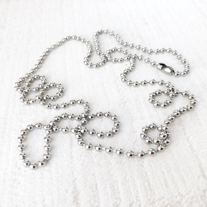 Stainless Steel 3.2mm Ball Chain Necklace – Silver Alternative with Connector