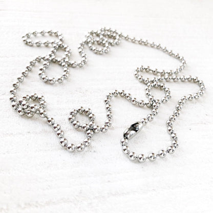 Stainless Steel 3.2mm Ball Chain Necklace – Silver Alternative with Connector