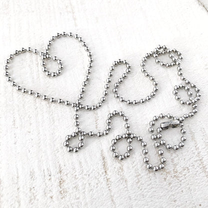 Stainless Steel 3.2mm Ball Chain Necklace – Silver Alternative with Connector