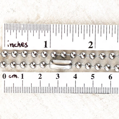 Large Stainless Steel Ball Chain Necklace – 4mm with Connector