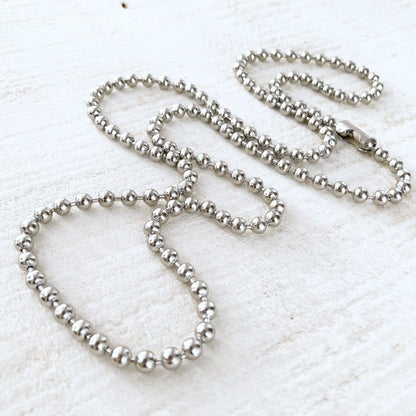 X-Large Stainless Steel Ball Chain Necklace – 5mm with Connector