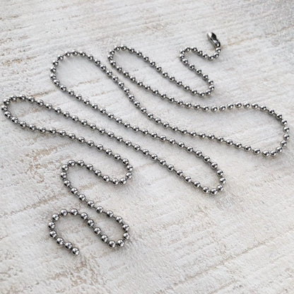Stainless Steel 3.2mm Ball Chain Necklace – Silver Alternative with Connector