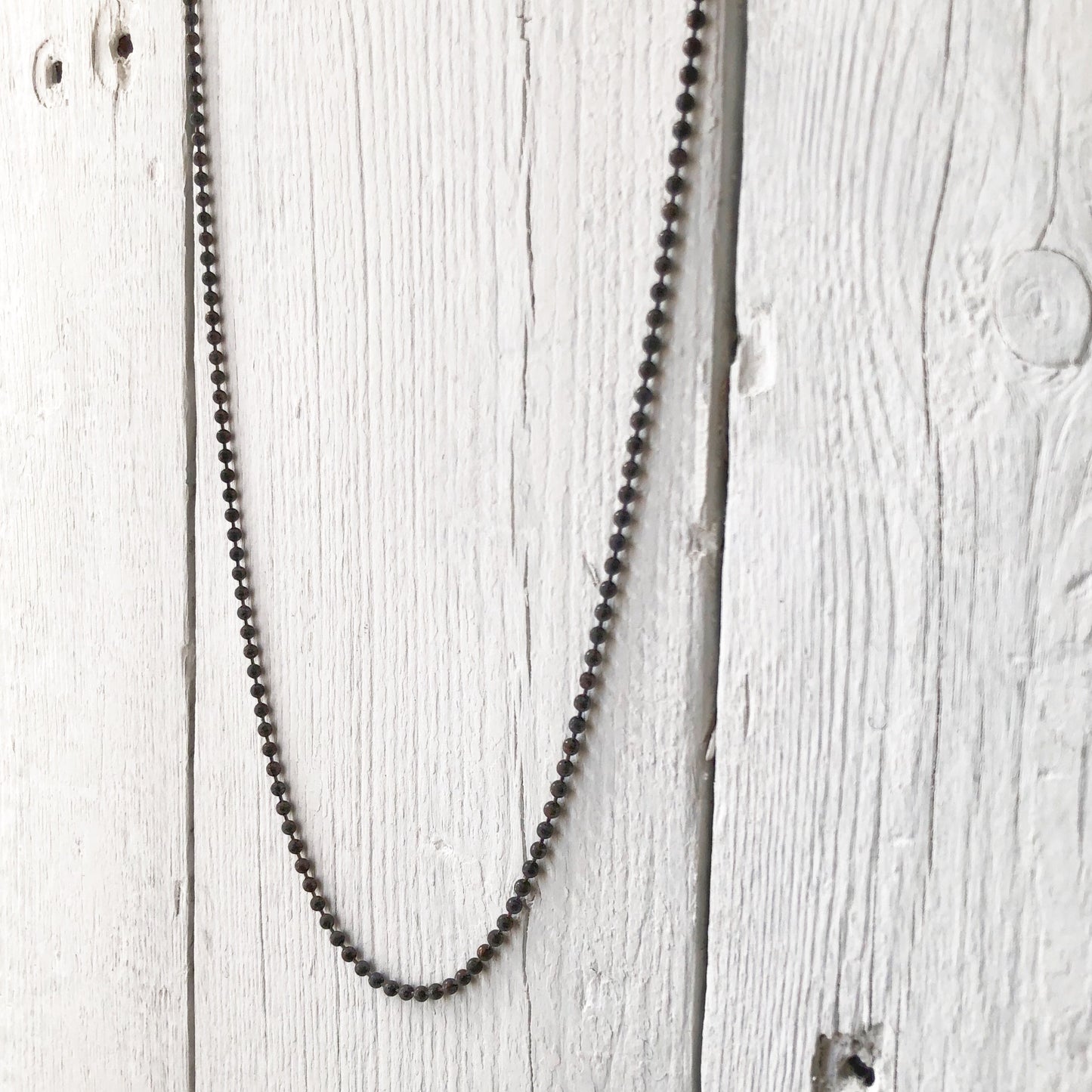 3.2mm Antiqued Solid Brass Ball Chain Necklace – Custom Length with End Connector