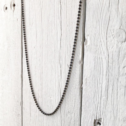 3.2mm Antiqued Solid Brass Ball Chain Necklace – Custom Length with End Connector