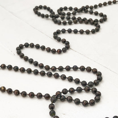 3.2mm Antiqued Solid Brass Ball Chain Necklace – Custom Length with End Connector