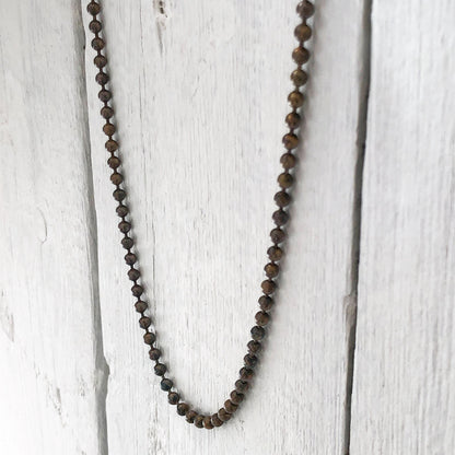 4mm Large Ball Chain Necklace – Antiqued Solid Brass with End Connector, Custom Length
