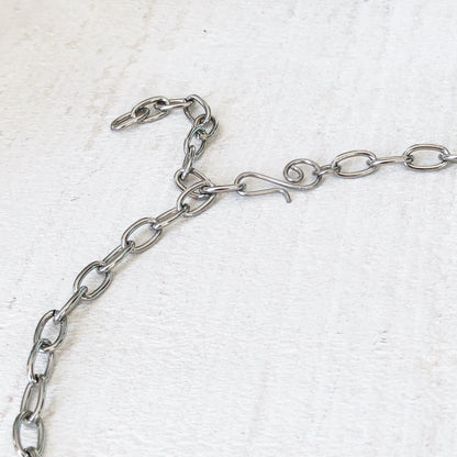 Stainless Steel Cable Chain Necklace – Large Oval Links with Handmade Swirl Clasp, Adjustable Length