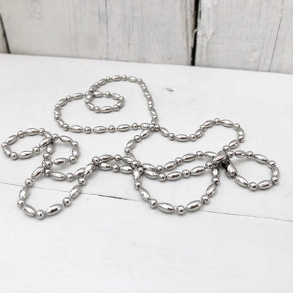 Stainless Steel 3.2mm Ball-bar Chain Necklace – Silver Alternative with Connector