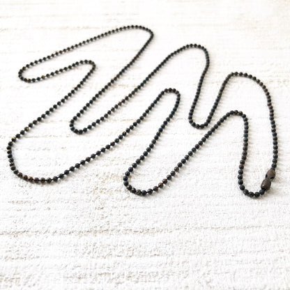 Solid Brass Ball Chain 1.8mm with Connector, Aged Finish, Custom Necklace Length