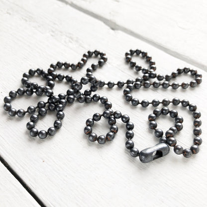 4.5mm Oxidized Copper Ball Chain Necklace – Large, Chunky, Heavy, Custom Length