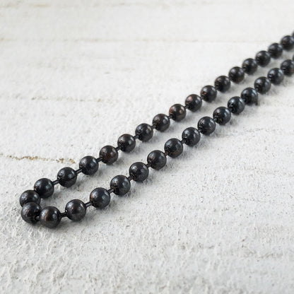 3.2mm Oxidized Copper Ball Chain Necklace – Solid Copper, Hand Antiqued, Custom Length