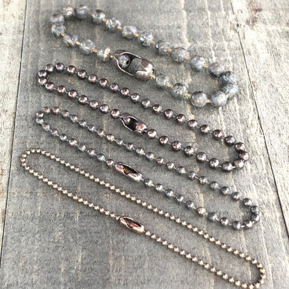 Antiqued Brass Ball Chain Bracelet – Custom Patina Beaded Chain with Connector