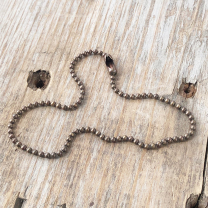 Antiqued Brass Ball Chain Bracelet – Custom Patina Beaded Chain with Connector