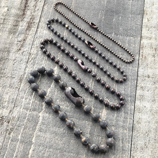 Antiqued Brass Ball Chain Bracelet – Custom Patina Beaded Chain with Connector